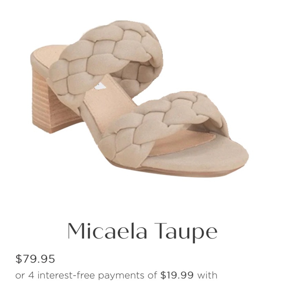 Kellparker Micaela Taupe Braided Block Heels